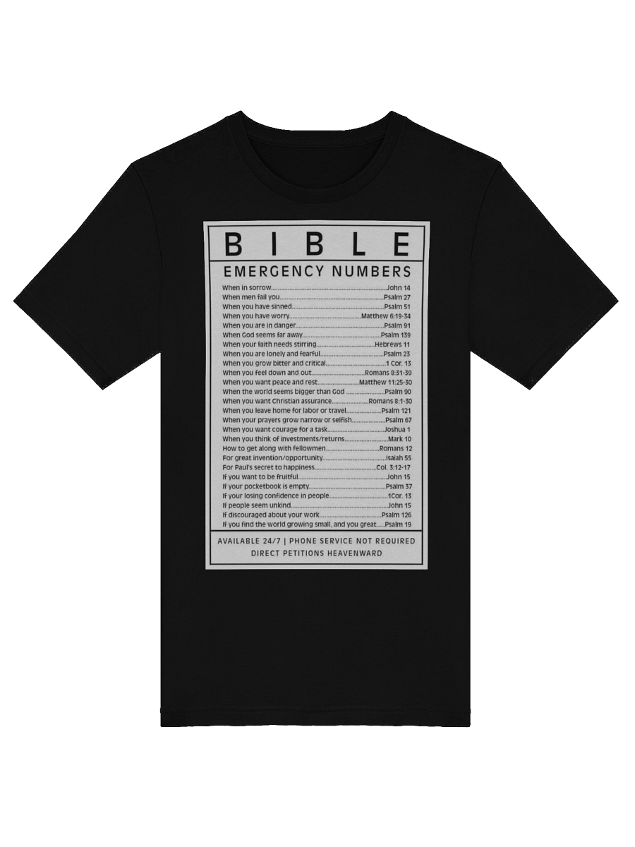 Bible Emergency Numbers T-Shirt product image (5)