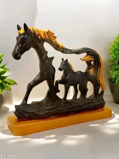 Horse with Baby Horse Statue Showpiece Idol Figurine to Decor Home & Living Room PolyResin Set of 1 product image (3)