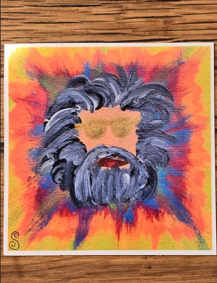 Abstract Jerry Garcia Stickers with white border product image (1)