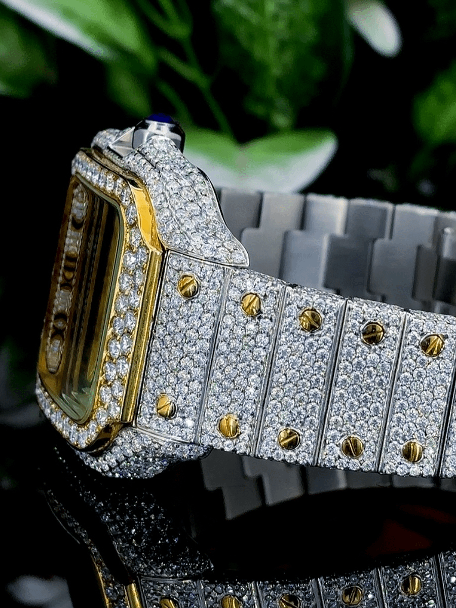 Krushnam's Gold White Dual-tone Cartier with Roman Letter product image (3)