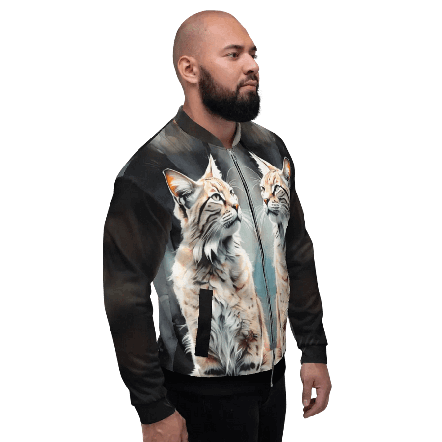 All-Over Print Bomber Jacket by Sublicolor 144/Lynx Big Cat product image (5)
