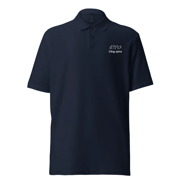 Cdog Spins Polo Unisex Navy Full Logo product image (1)