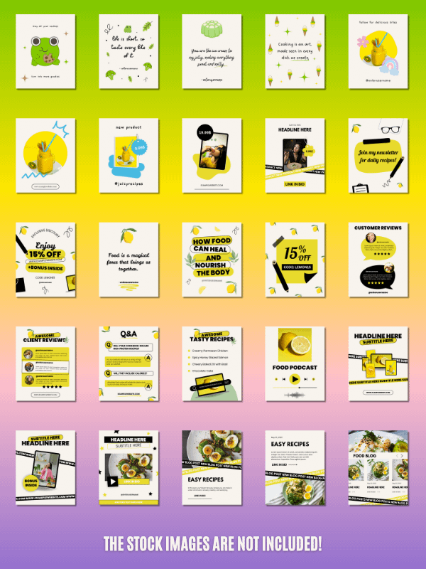 MRR/PLR Instagram Food Feed Templates product image (2)