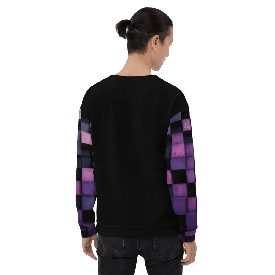 Black And Purple Squares Unisex Sweatshirt product image (10)