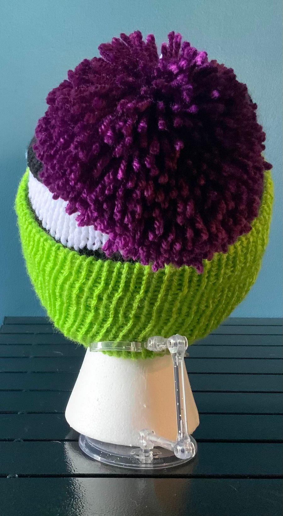 Beetlejuice beanie hat with pompom product image (3)
