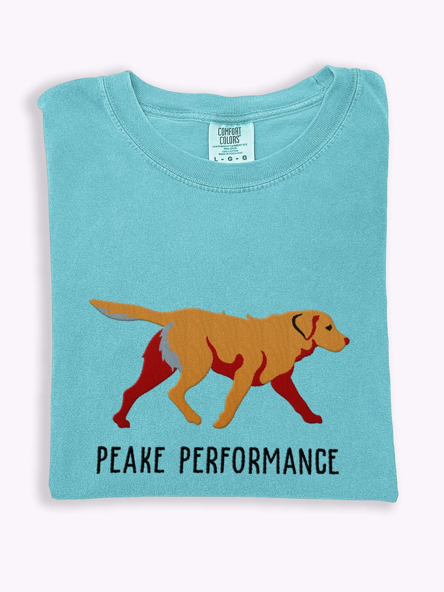 Peake Performance T-Shirt(Embroidered) of a Chesapeake Bay Retriever(Tan) product image (1)