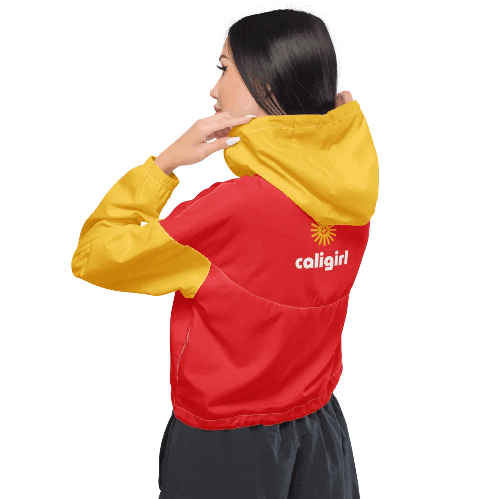 Caligirl Red/Yellow Women's Cropped Windbreaker product image (8)