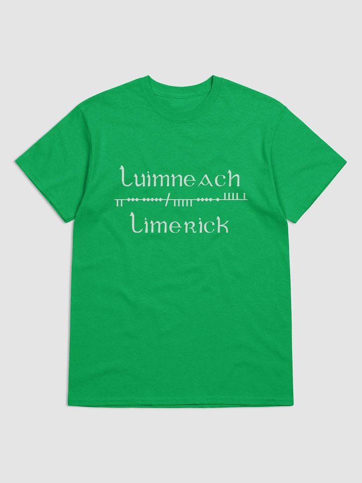 Limerick/Luimneach Scholastic style Ogham, Green Printed T-shirt product image (1)