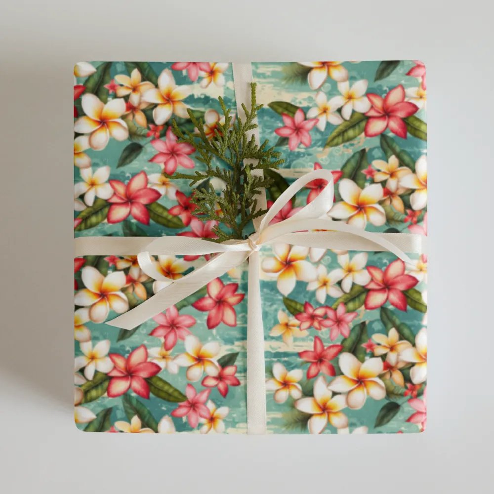 Tropical Christmas Floral Waves Wrapping Paper product image (7)