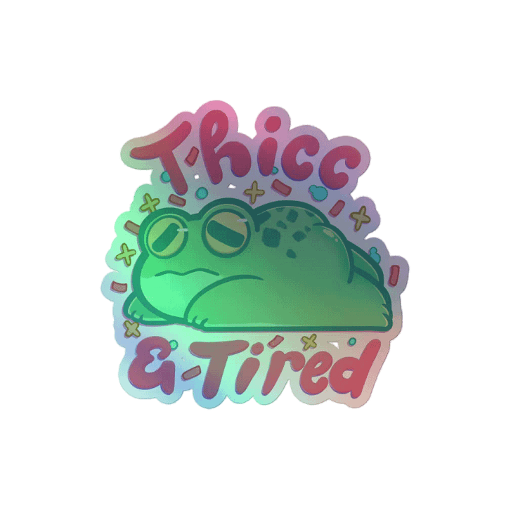 Thicc & Tired Holographic Sticker Sheet product image (2)