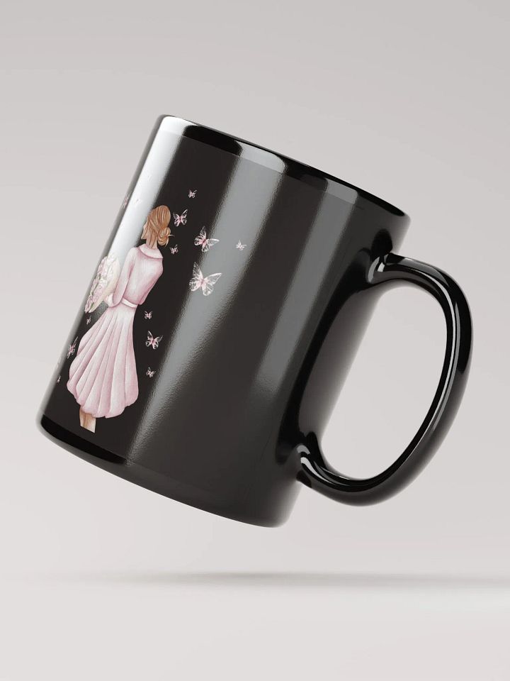 Woman Surrounded By Butterflies Black Mug product image (3)