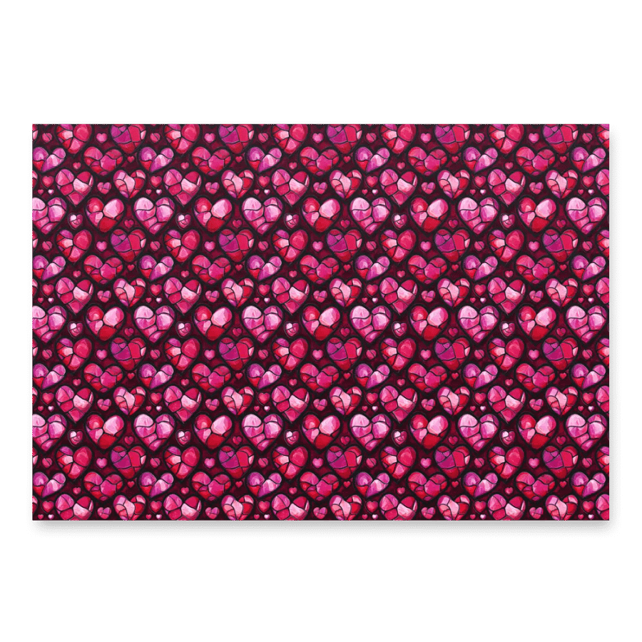 Hot Pink Cubist Hearts: Modern Valentine Art product image (4)