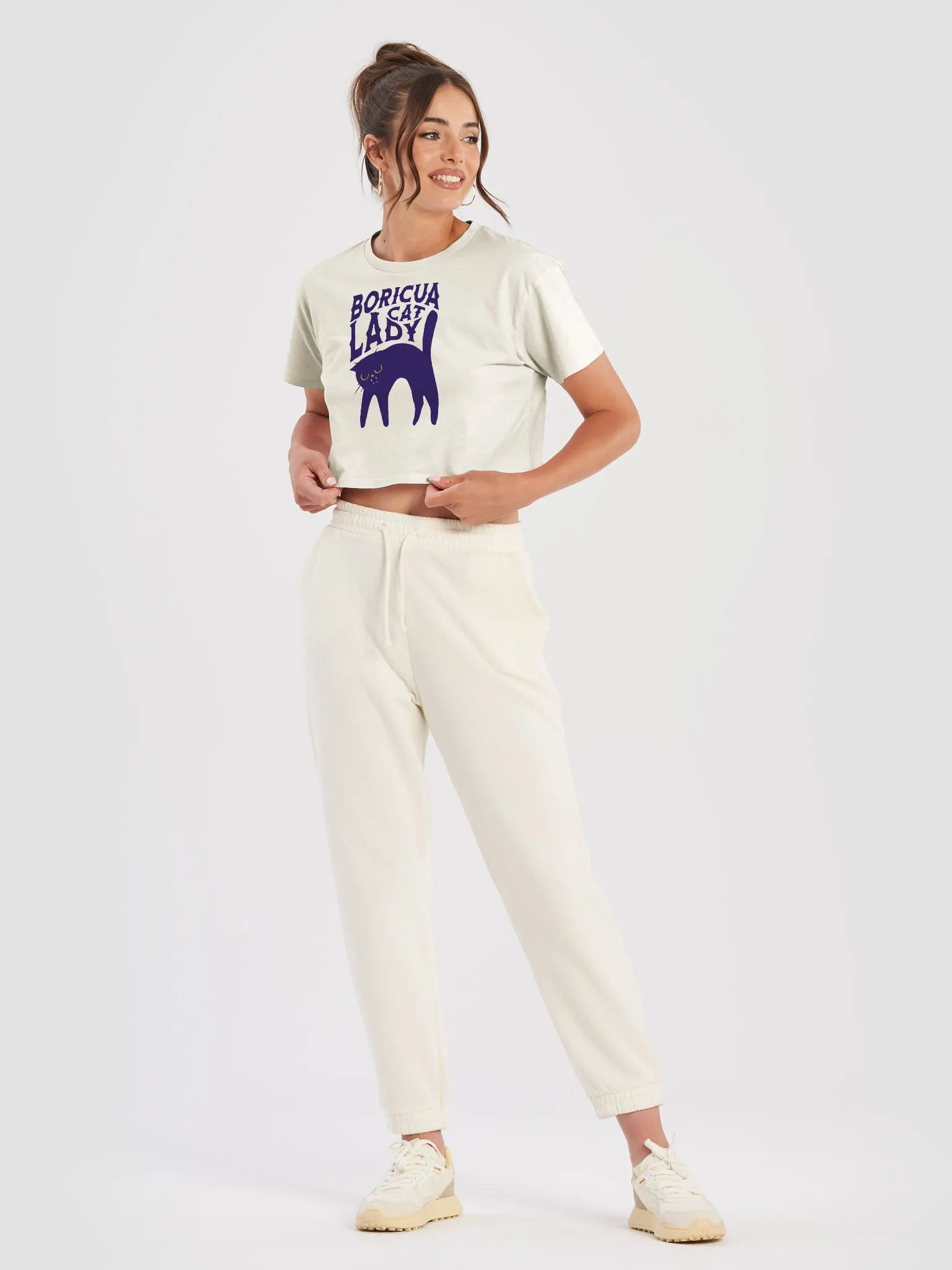 Boricua Cat Lady Crop Top product image (4)