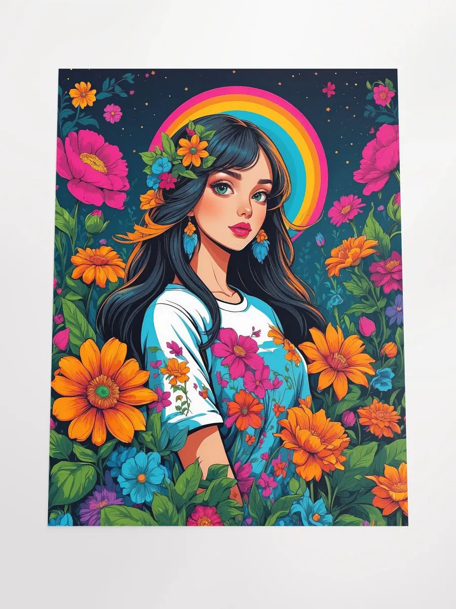 Midnight Flower Girl - Girly Poster - Medium Size 18x24 Inches product image (4)