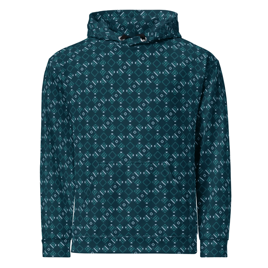 Facet Fantastic Blue Geometric Allover Print Hoodie for Men and Women product image (1)