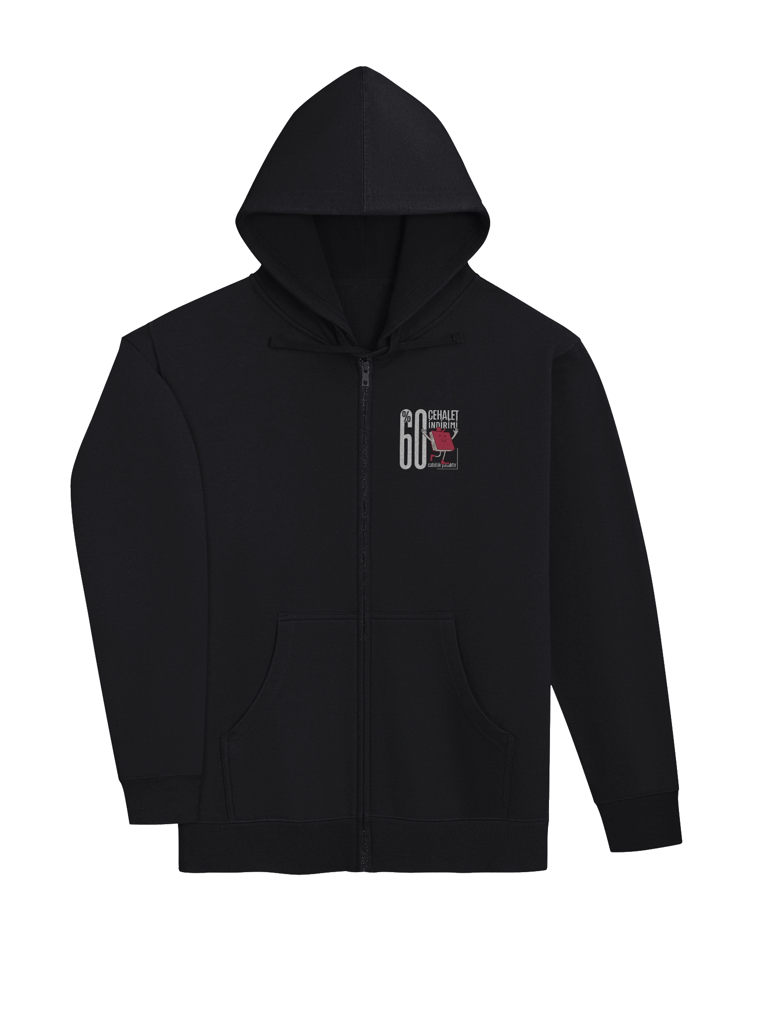Polar Astarlı Fermuarlı Hoodie | %60 Cehalet İndirimi Türkçe Tasarımlı Kapüşonlu Kış Konforu product image (3)