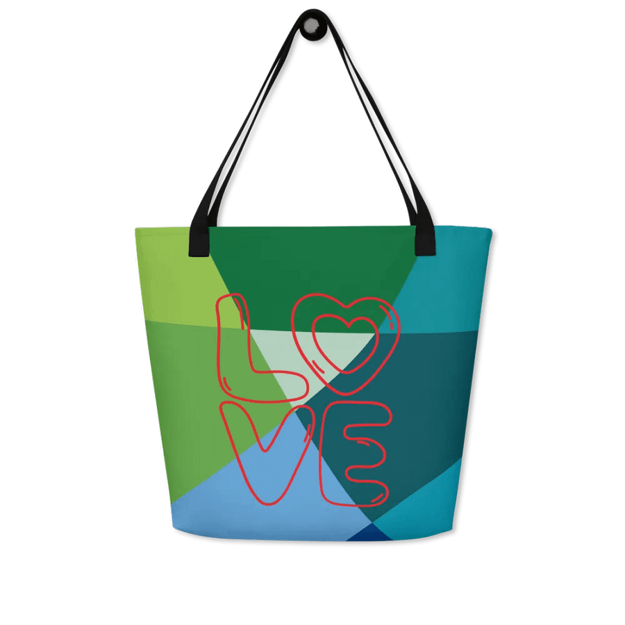 “Love” Multi-color Geometric Tote Bag product image (4)