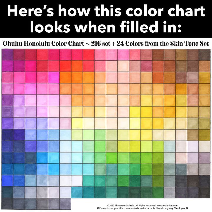 Custom Ohuhu Color Chart - 240 Colors product image (2)