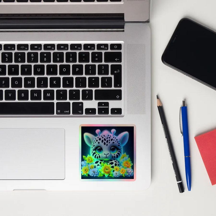 Whimsical Giraffe Holographic Sticker product image (12)