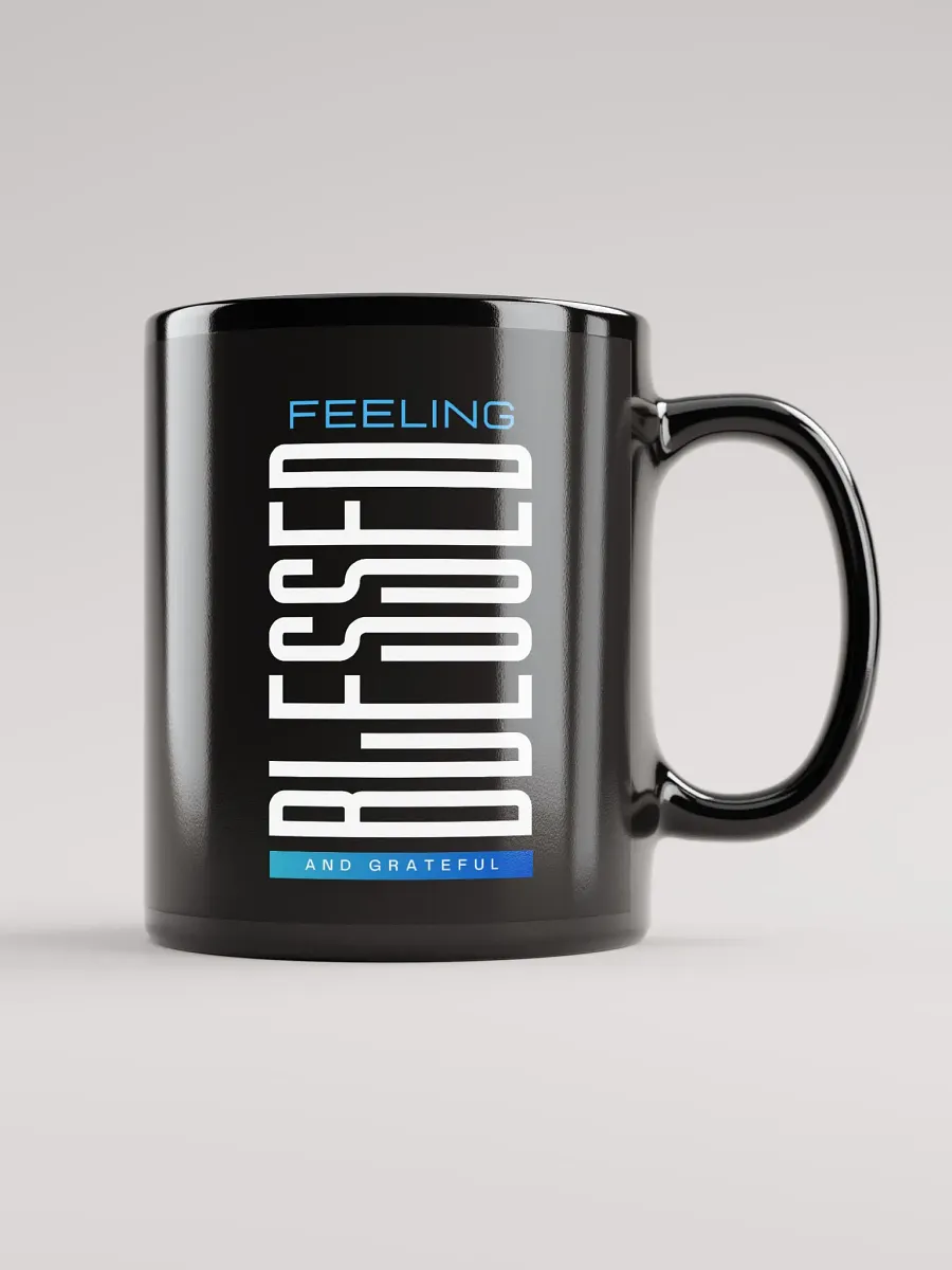 Feeling Blessed Black Glossy Mug product image (2)