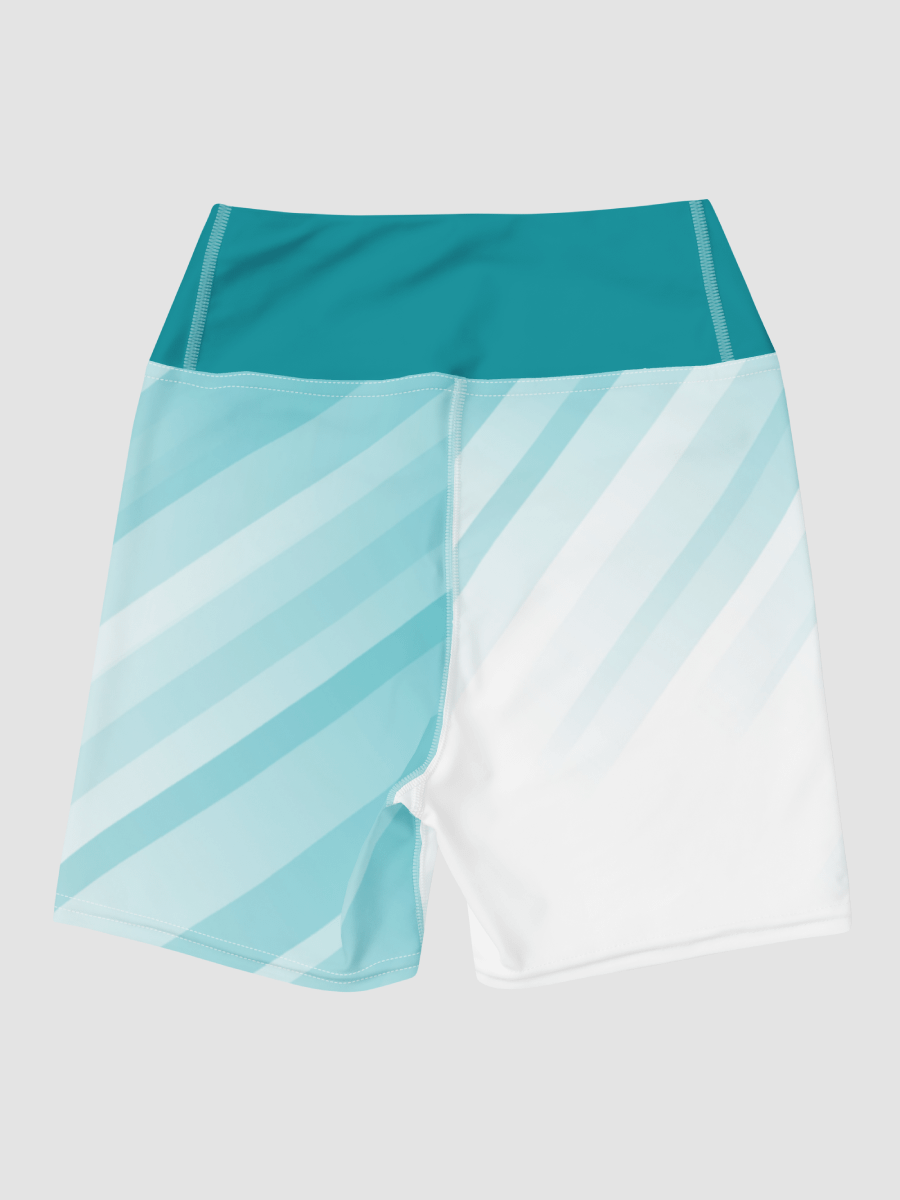 All-Over Print Yoga Shorts - White-striped-Green background product image (3)