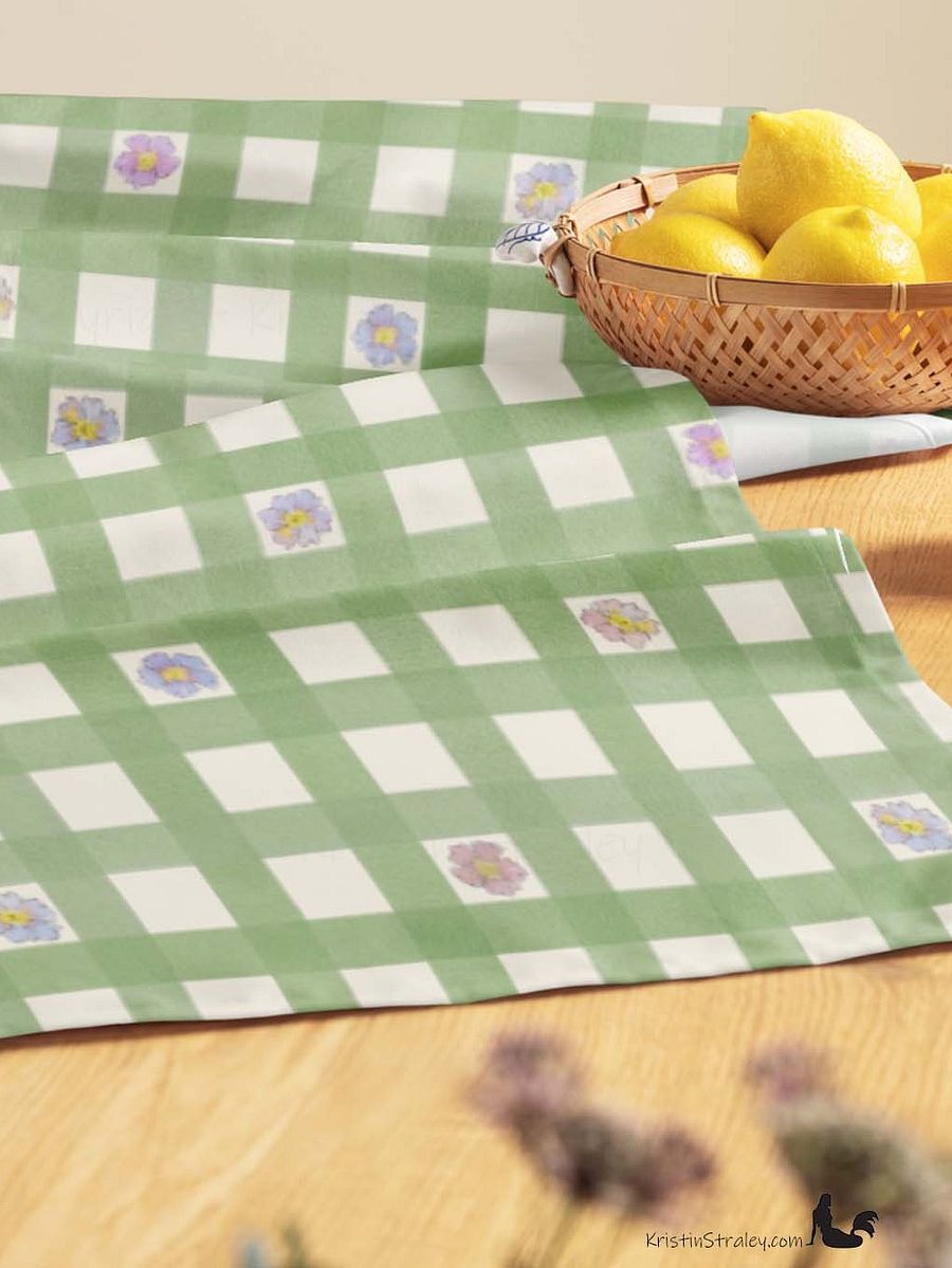 Gingham Blossoms Little Flowers on Gingham Table Runner product image (6)