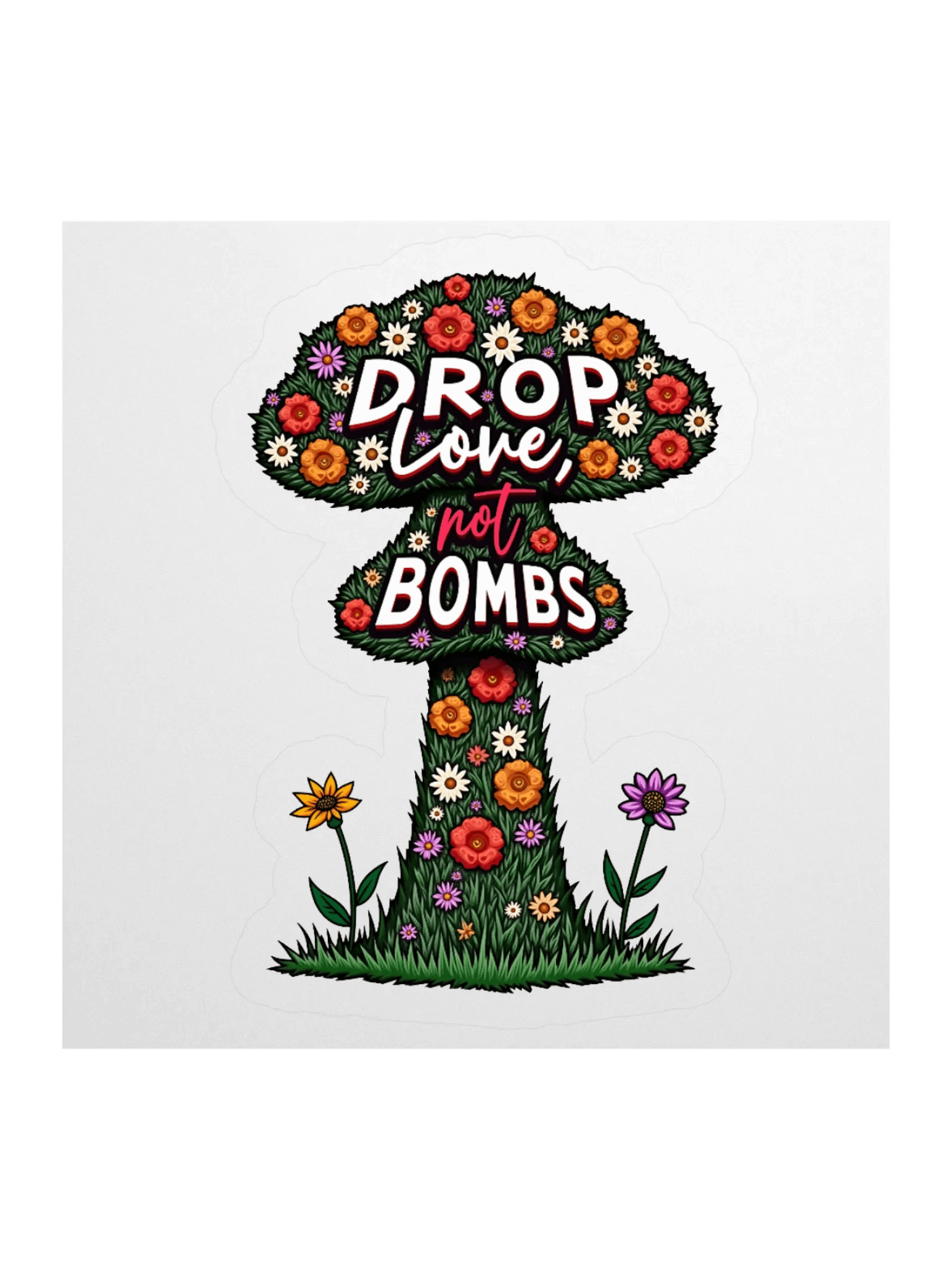 Drop Love, Not Bombs Sticker product image (1)