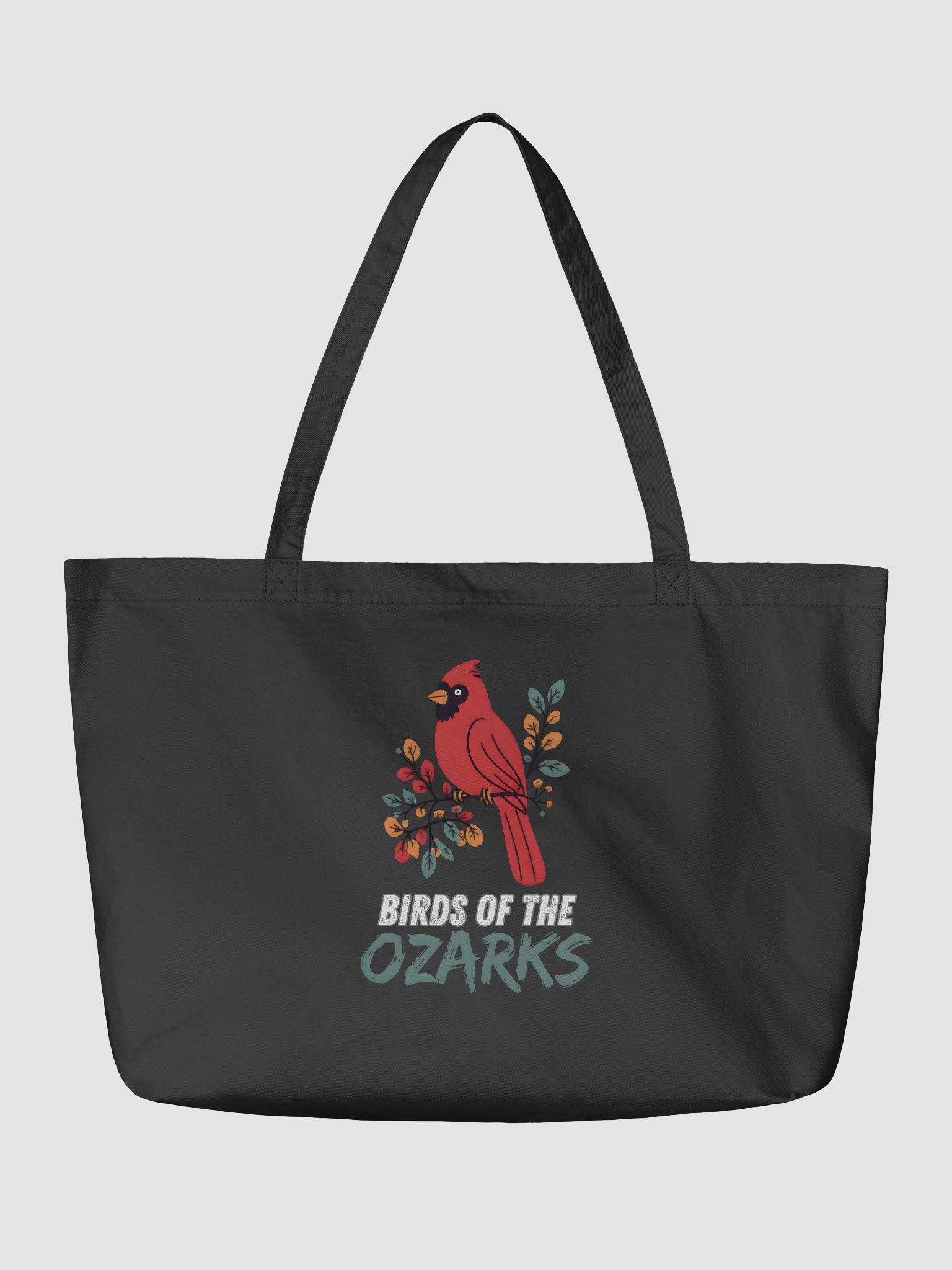 Ozark Birds Organic Tote: Cardinal Bird Edition Black product image (2)