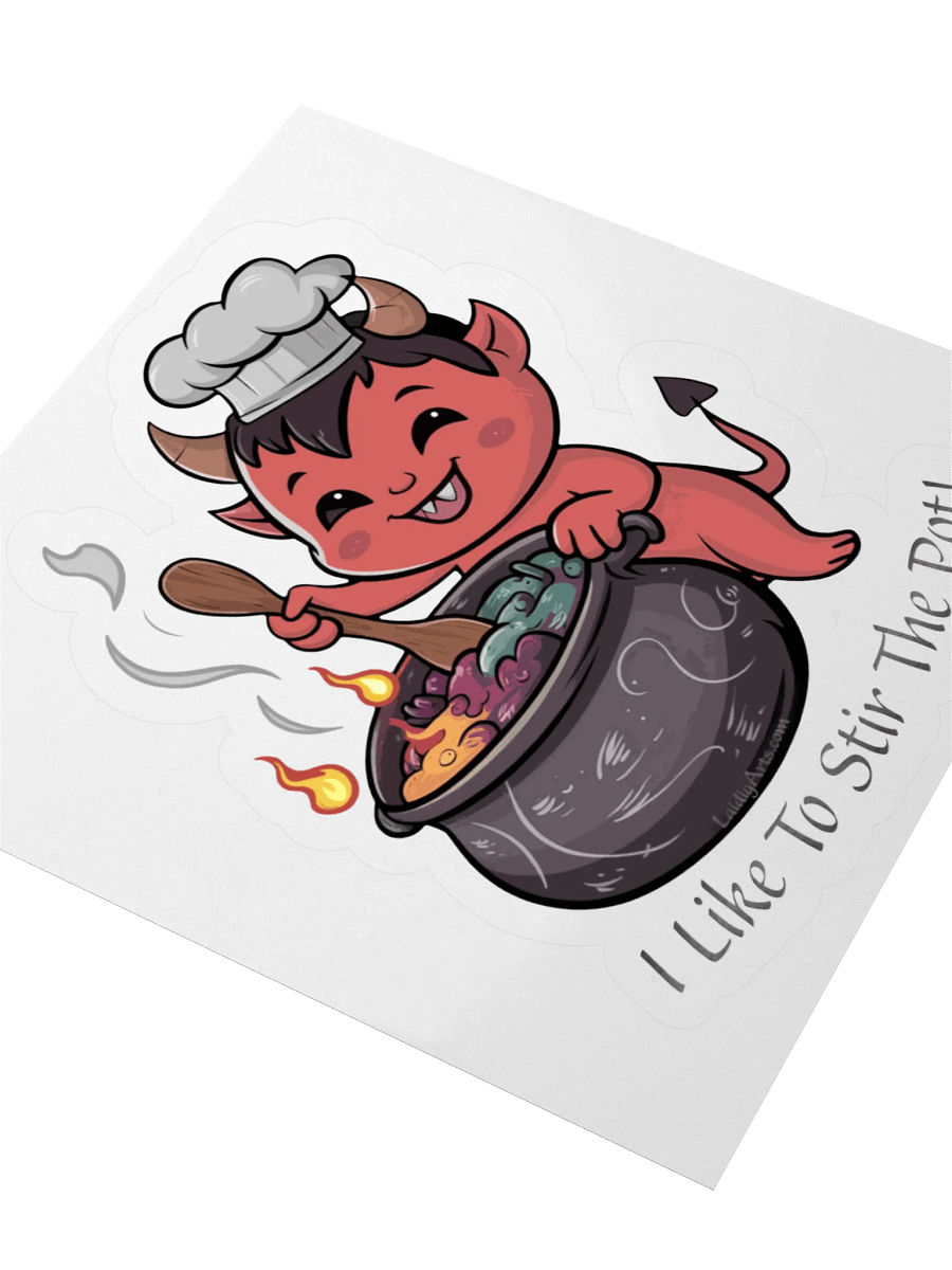 I Like To Stir The Pot Happy Devil Vinyl Sticker product image (7)