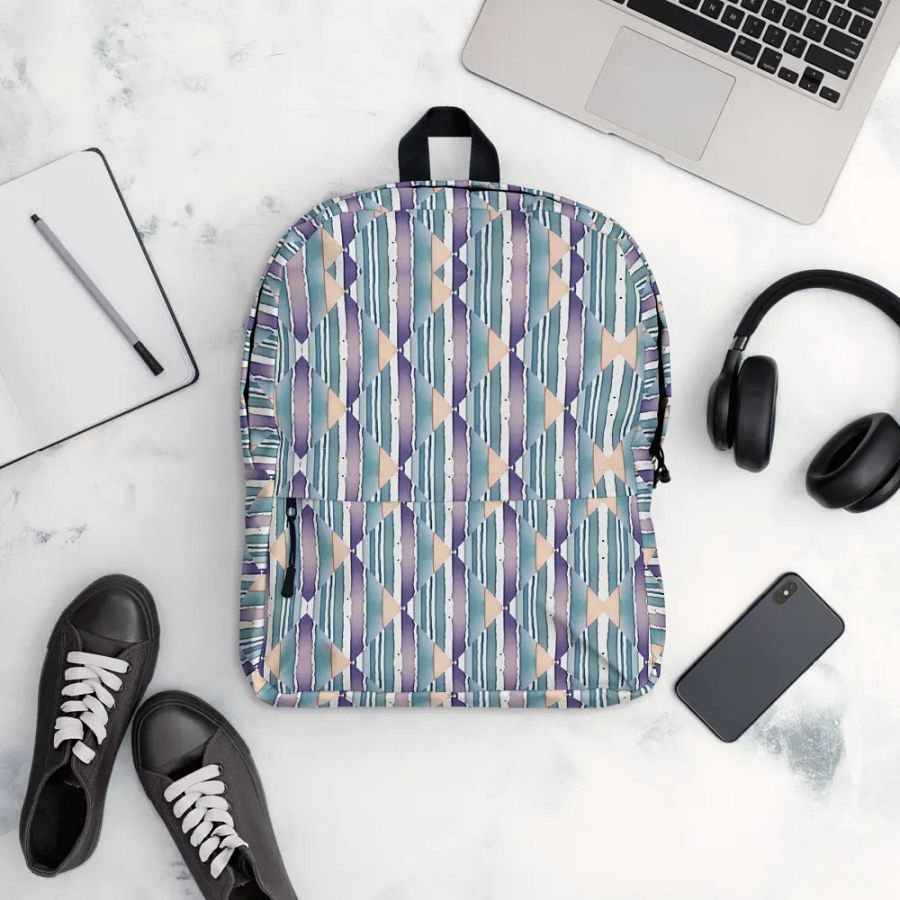 Geometric Gradient All-Over Print Backpack product image (12)