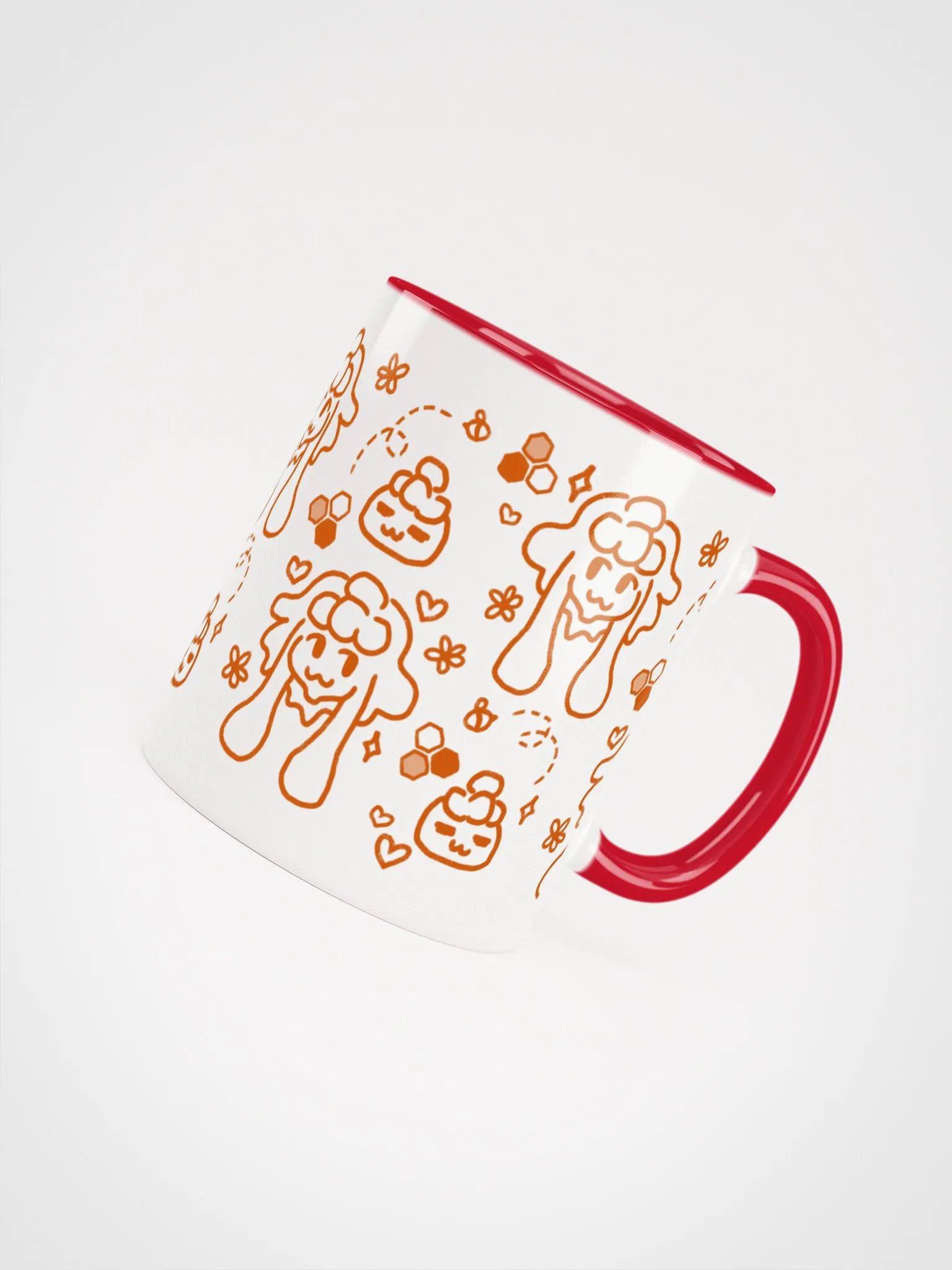 ceramic honeyy mug - orange print product image (14)