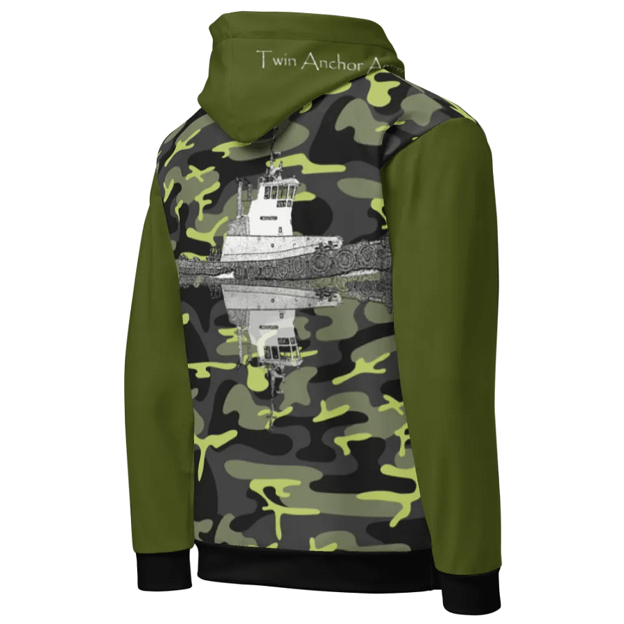 Green & Camouflage Westrac tug Hoodie product image (10)