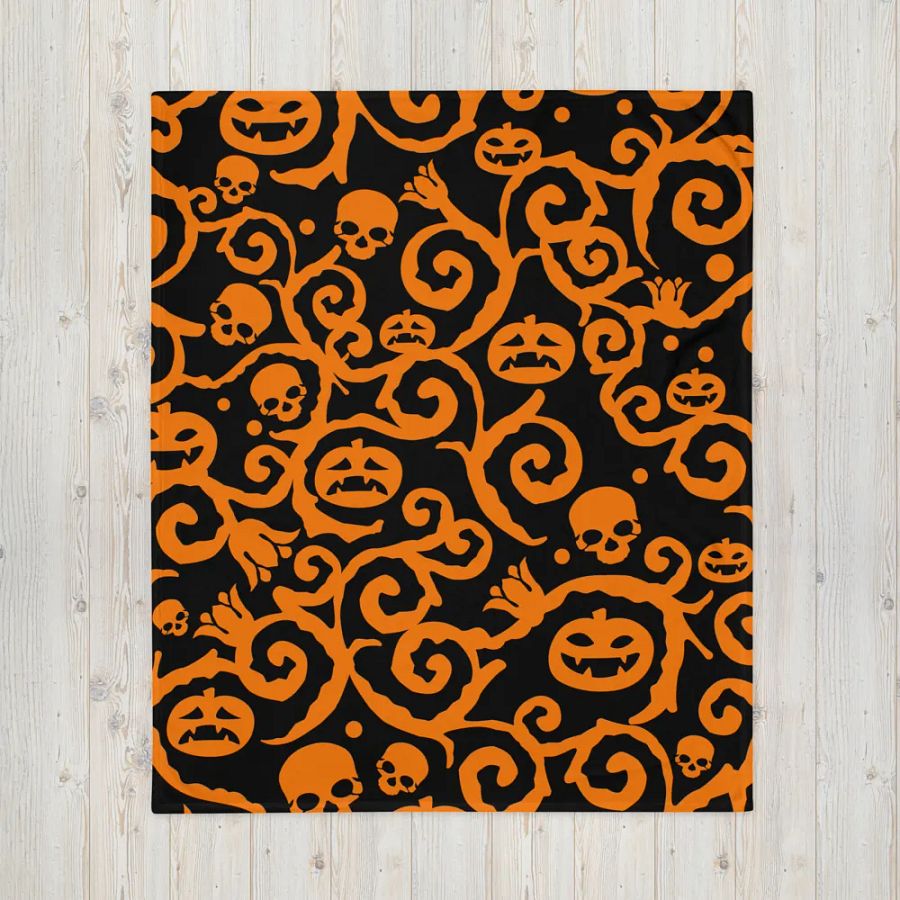 Scary Pumpkins Skull Blanket product image (7)