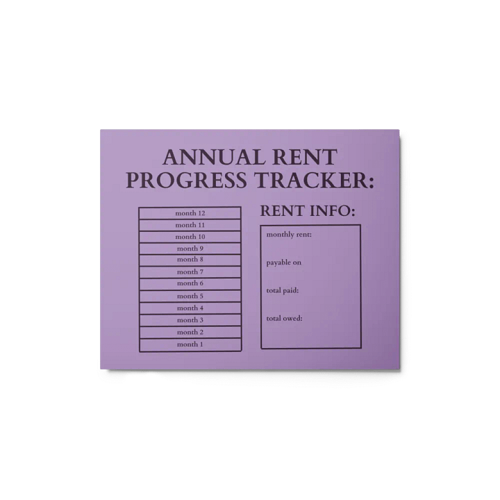 HIGHFALUTIN ANNUAL RENT TRACKER (concord design 3) product image (1)