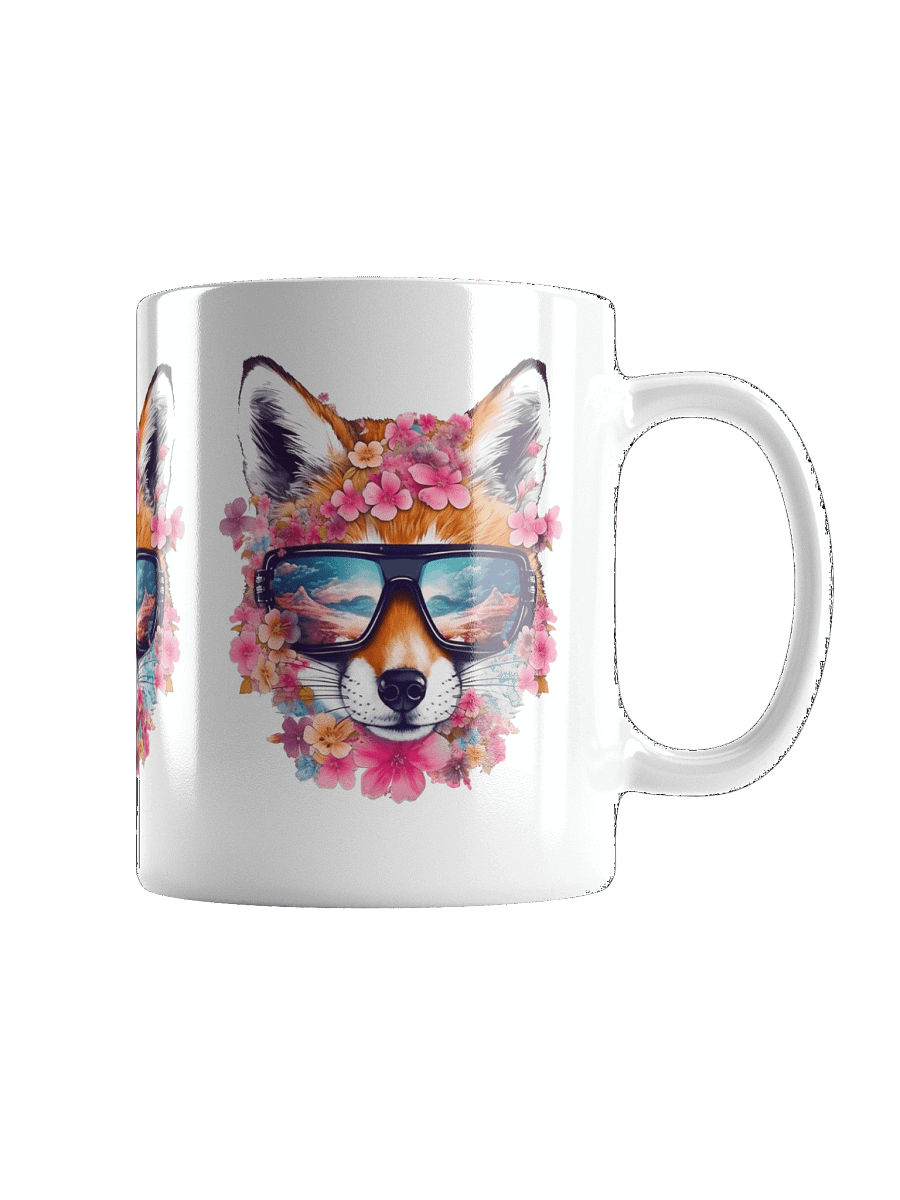 Flower Fox | White Glossy Mug product image (1)