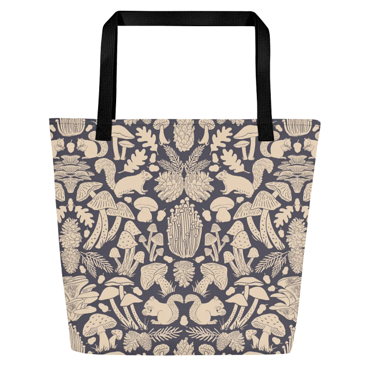 Mushroom Damask Dark Gray Tote product image (1)