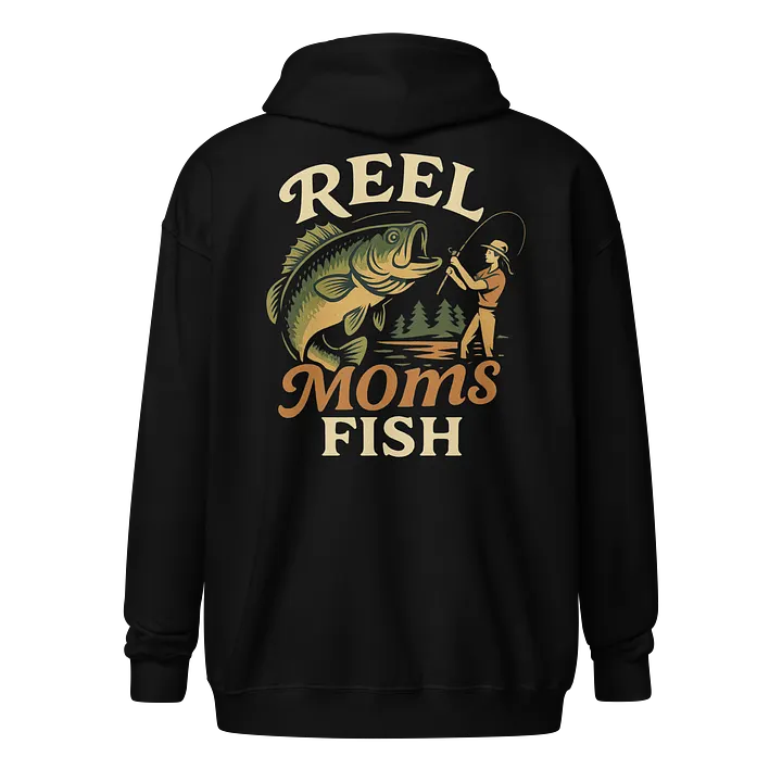 Reel Moms Fish Zip Hoodie – Funny Vintage Fishing Hoodie for Moms product image (1)
