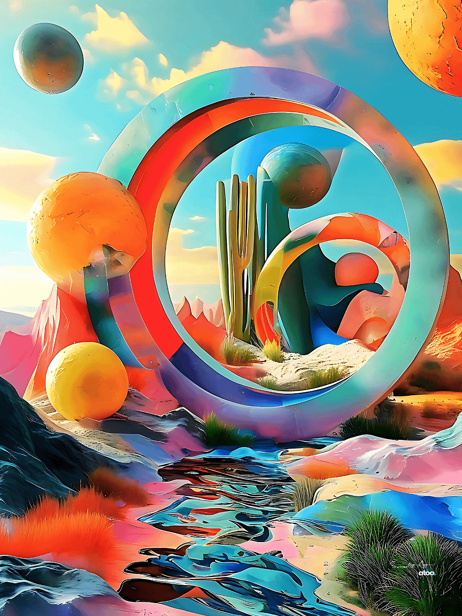 A Timeless Journey: Surreal Digital Art, Framed Painting product image (1)