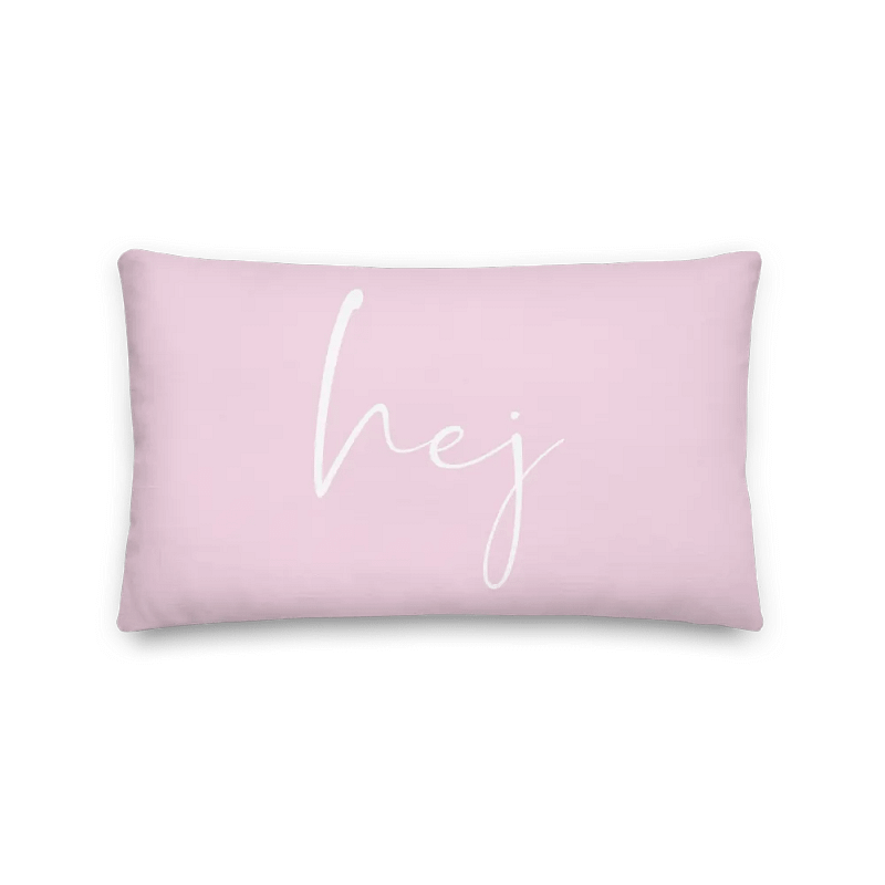 Hej SCANDI COTTAGE - Pink Pillow - HEJ KISSEN MIT TEXT PINK