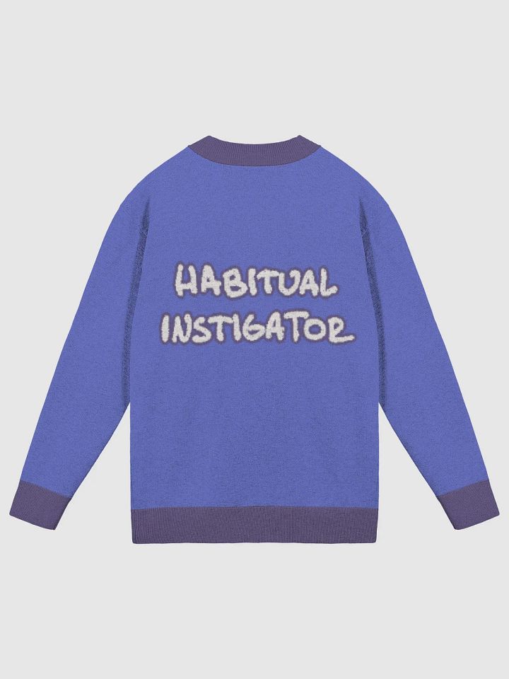 HABITUAL INSTIGATIOR (lg. lined design, duotone violet and taupe) knitwear cardigan product image (8)