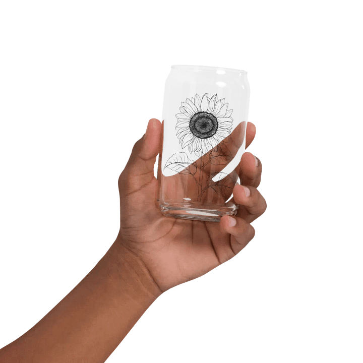 Sunflower Sip in Style: Can-Shaped Glass product image (2)