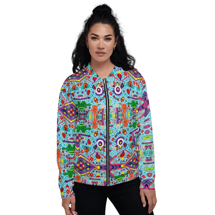 Abstract Doodle Characters Unisex Bomber Jacket product image (1)