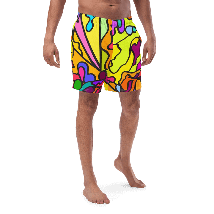 Vibrant Swirls All-Over Swim Trunks - Wave at Sunset product image (1)
