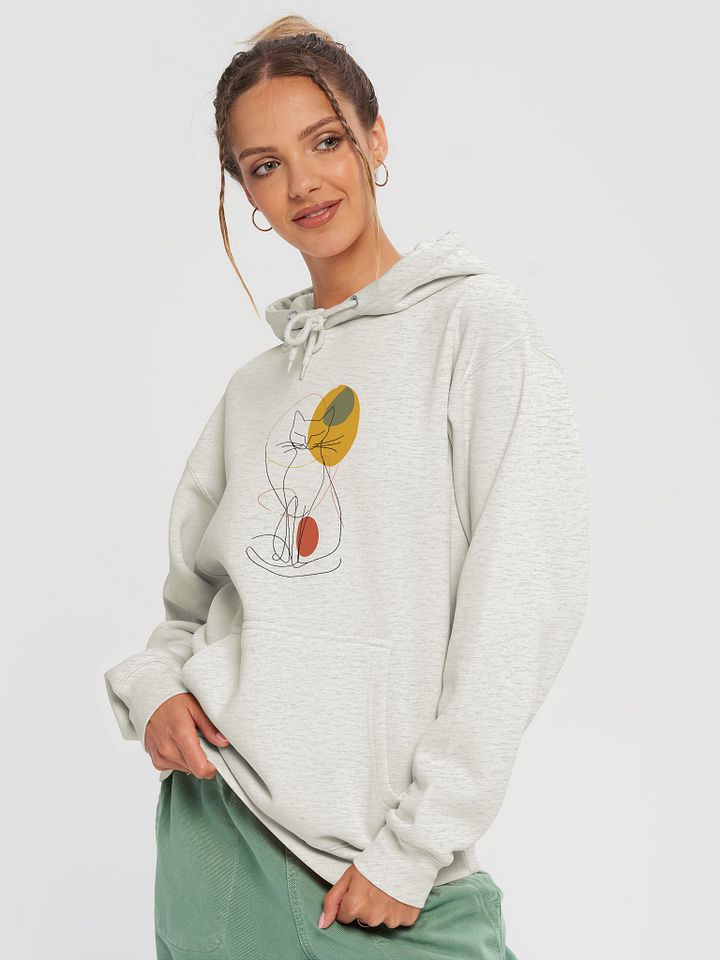 Minimalist Cat Line Art Hoodie – Cozy Gift for Cat Lovers product image (1)