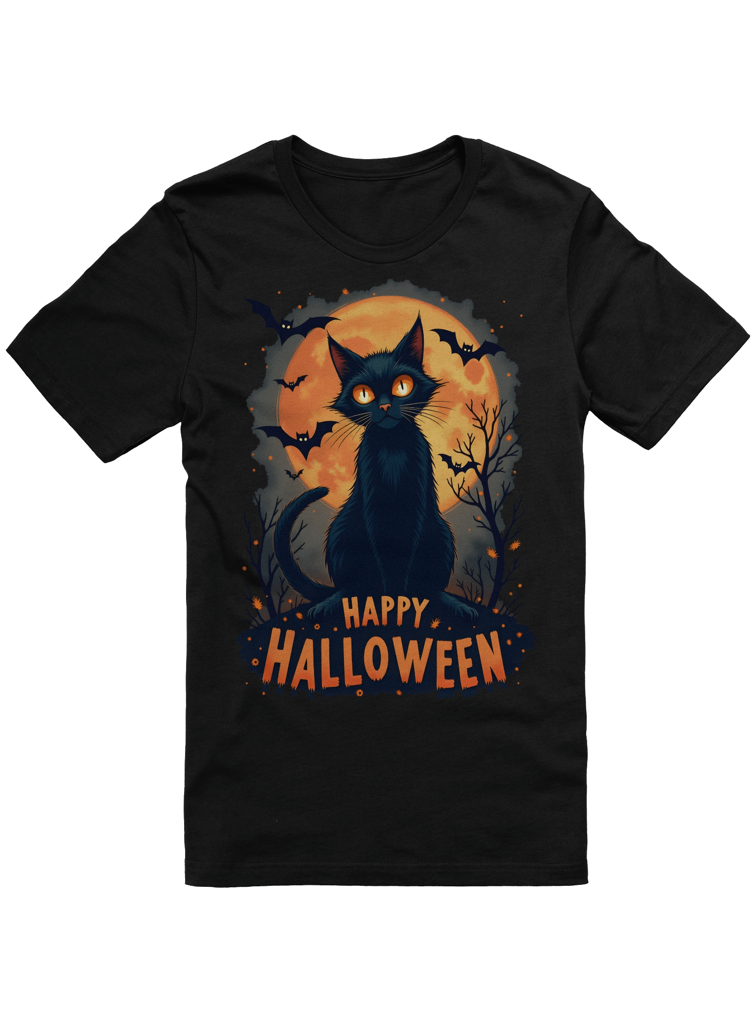 Spooky Halloween Night Cat T-Shirt product image (8)
