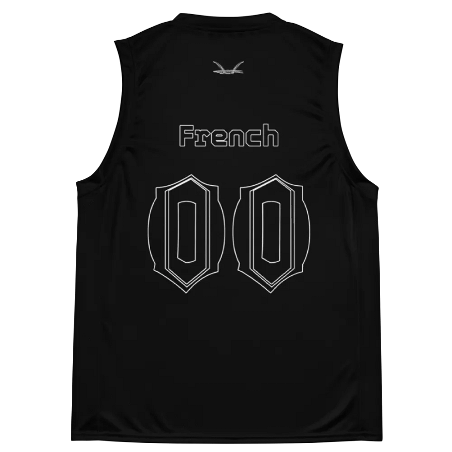 French - Black - Recycled Unisex Basketball Jersey - Black HApex Gear Black Logo product image (11)
