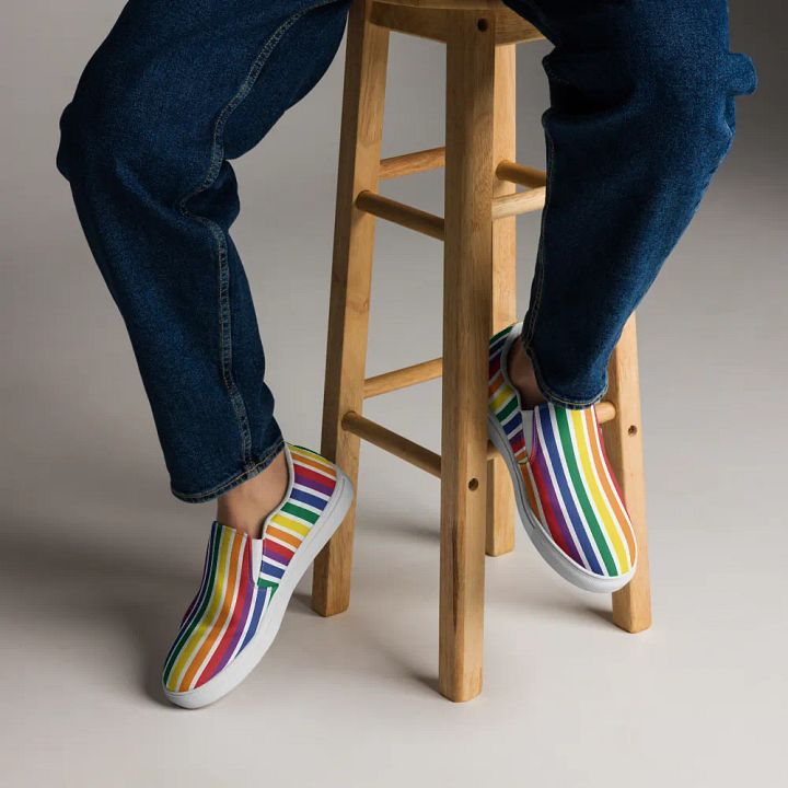 Rainbow Stripe Men's Slip On product image (1)