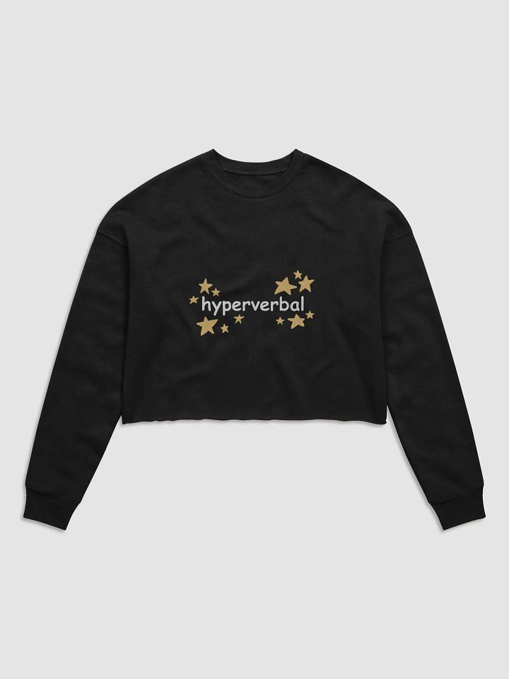 hyperverbal (comic sans with stars) women's fleece crop sweatshirt product image (1)