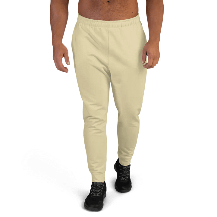 Plain Light Yellow Soft Summer Recycled Polyester Premium Men's Joggers by Treasure Pie product image (1)