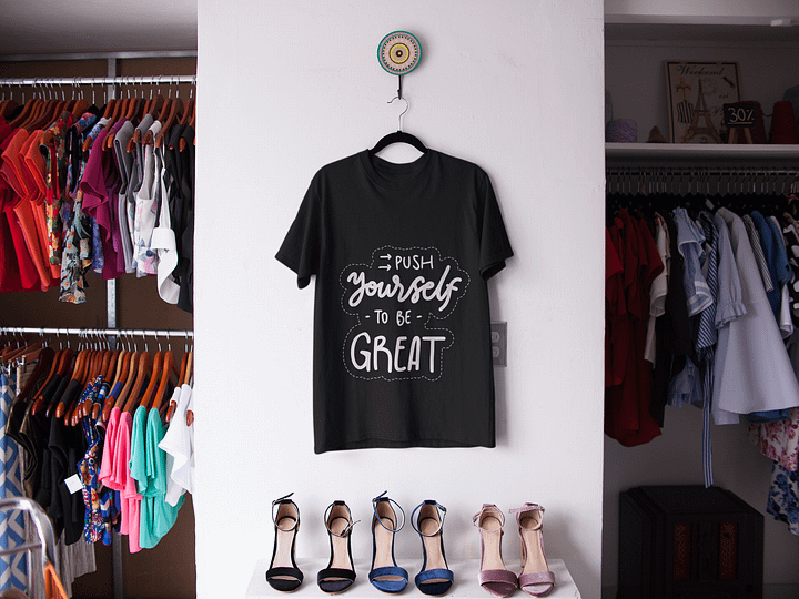 Push Yourself To Be Great Black Unisex T-Shirt product image (2)